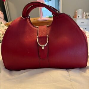 Elegant Red Leather Handbag
